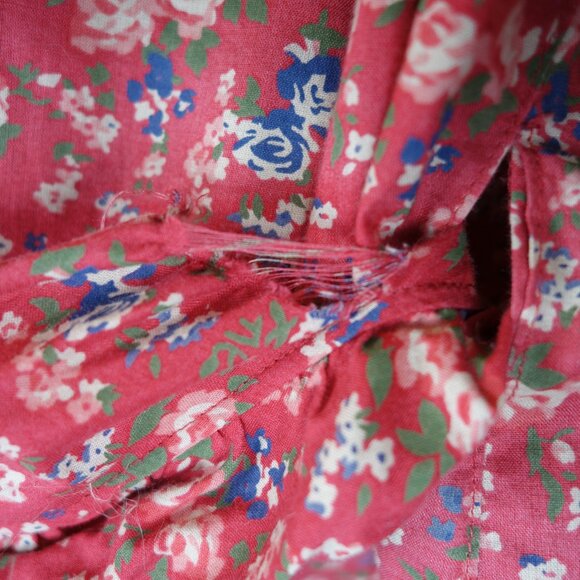 Vintage Lauren Ralph Lauren Red Prairie Floral Wrap Blouse Shirt, Size 12P - Picture 11 of 11